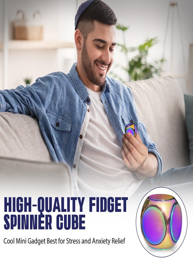 Chilvil Metal Fidget Toys Adults, EDC Figette Spinner Cube Silent Cool Gadgets Stuff Desk Office Toys for Teen ADHD Small Anxiety Finger Quiet Fidgets Stress Relief Items Tools Sensory Gift for Teen Boy Girl - Image 5
